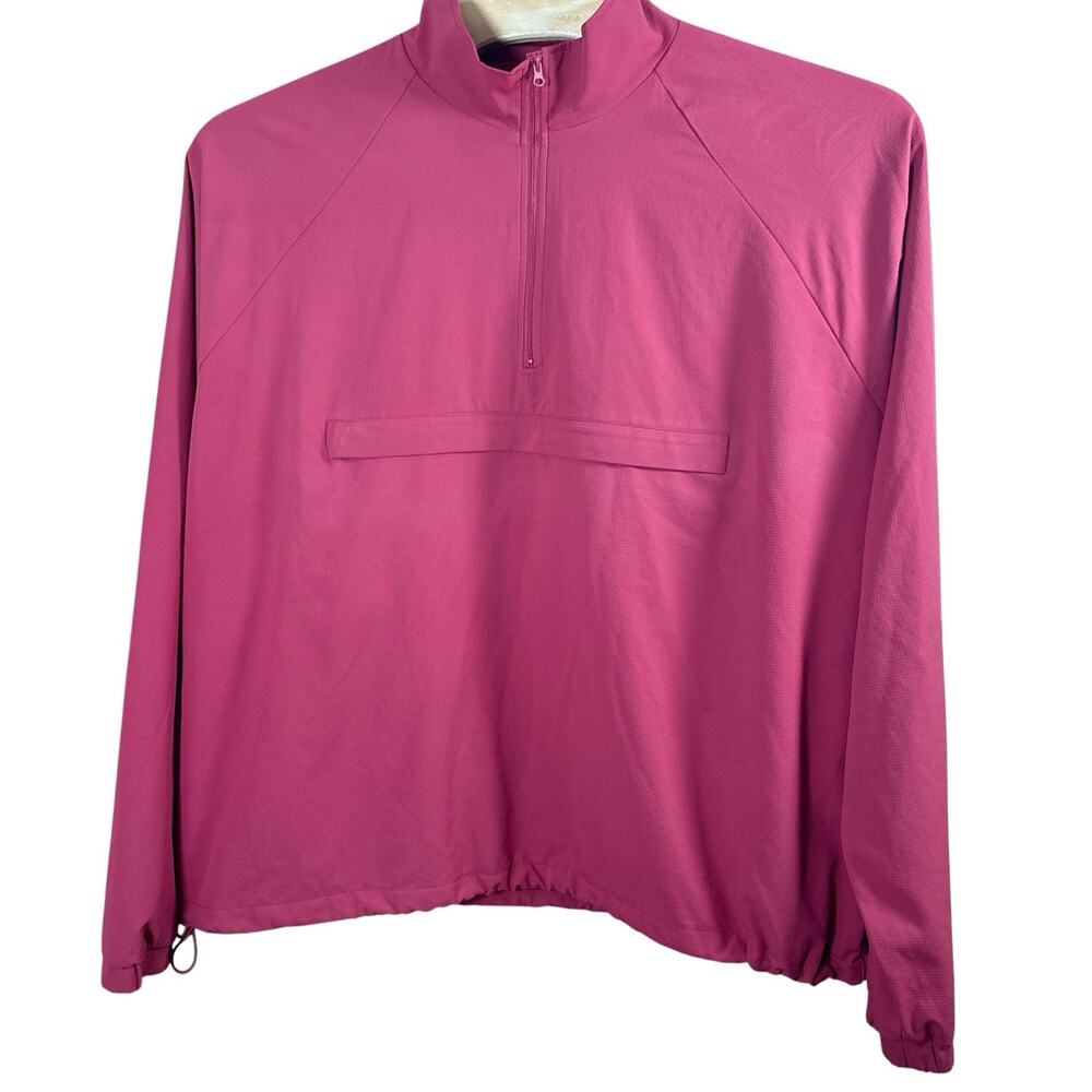 Alo 1/4 Zip Conquer Top Mens Size 2XL Red Pullover Lined Long Sleeve Activewear
